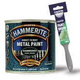 Hammerite Hammered Dark Green Metal Paint 250ml With 1" Paint Brush